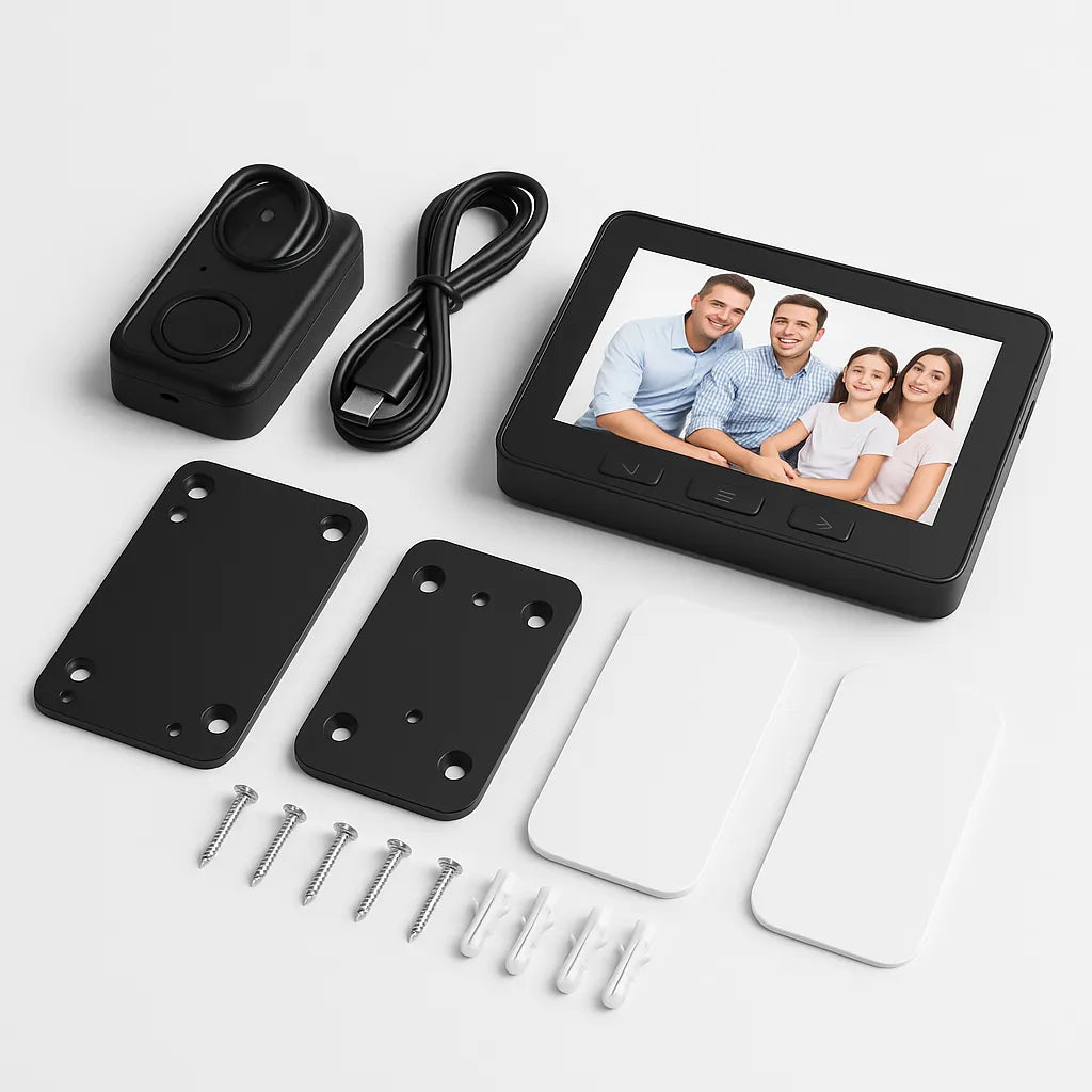 Secure Vista 4.3” Wireless Visual Intercom Doorbell – Smart Home Security System with 2.4G Connection, Two-Way Talk, and Night Vision