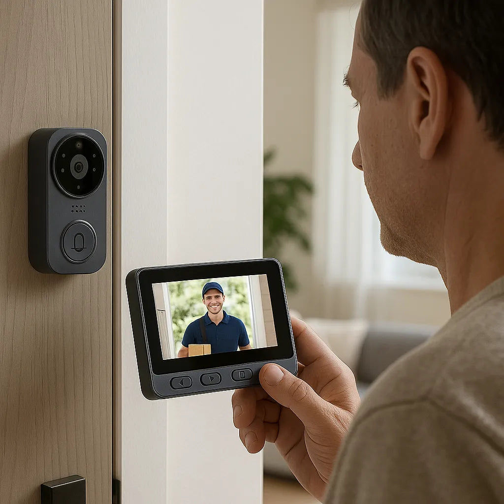 Secure Vista 4.3” Wireless Visual Intercom Doorbell – Smart Home Security System with 2.4G Connection, Two-Way Talk, and Night Vision